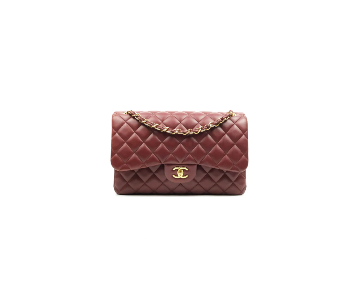 ChanelL MASTER MEDIUM CLASSIC FLAP BAG WITH GOLD HARDWARE BURGUNDY A01112 (25*16*8cm)