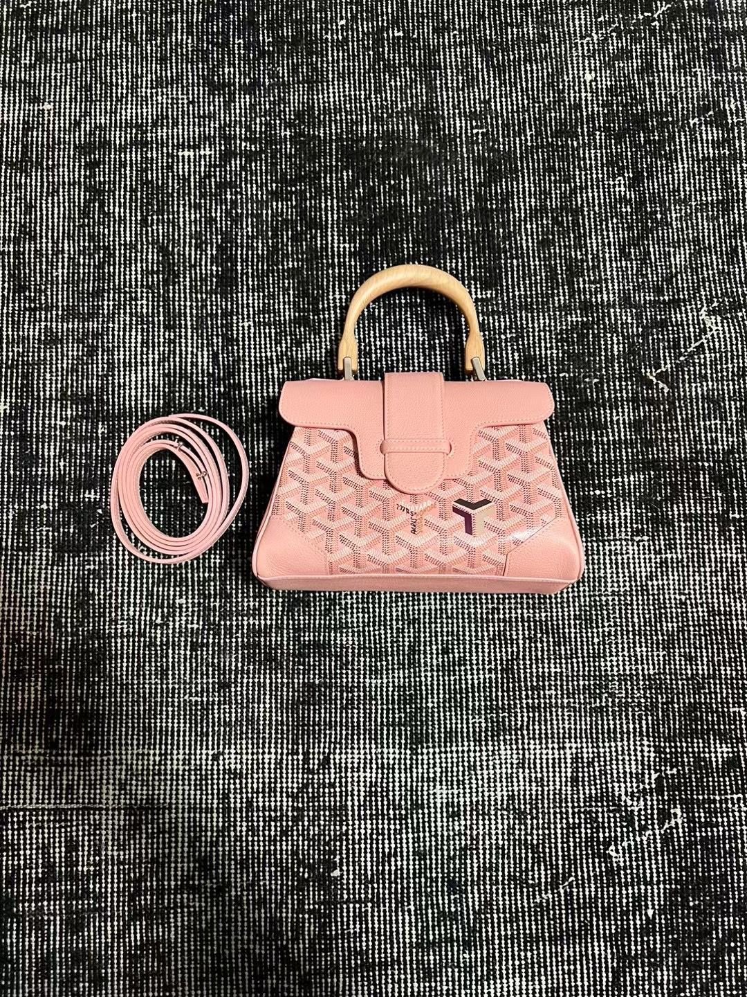 Goyard Coated Canvas and Leather Saigon Top Handle Bag-11.5x7x14.5CM