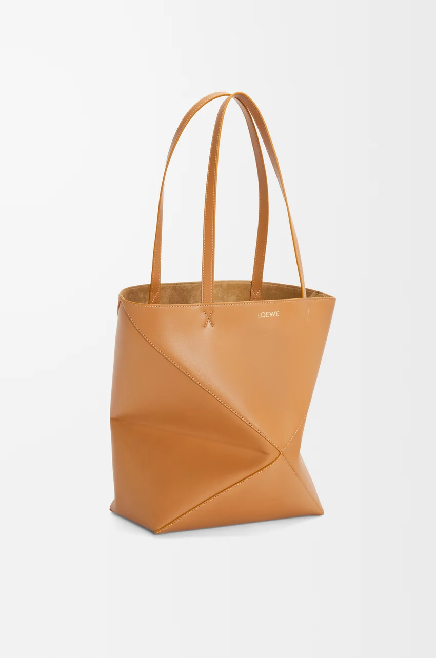 LOEWE Medium Puzzle Fold tote in shiny calfskin