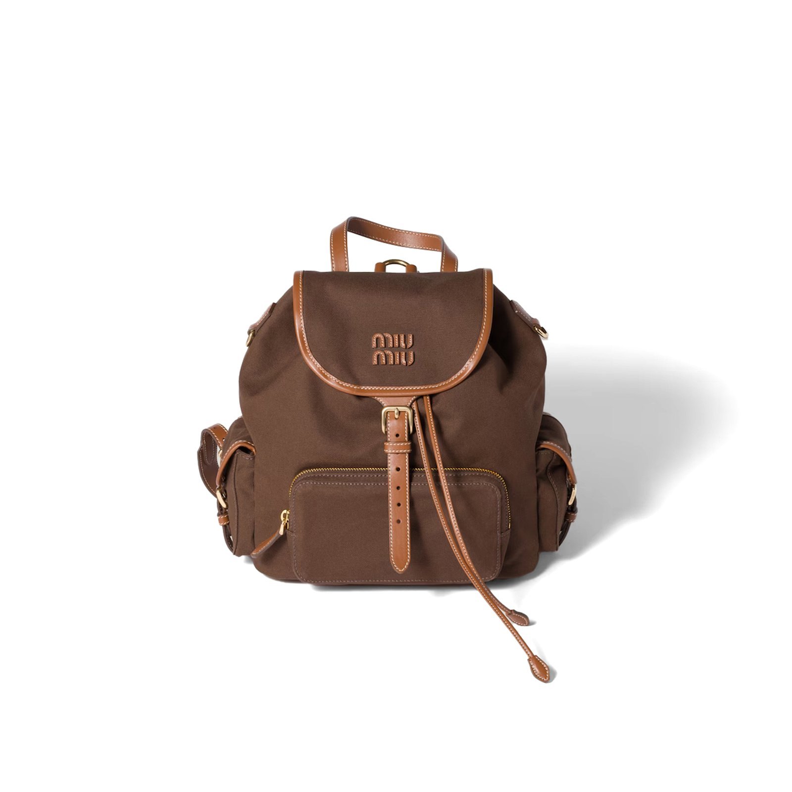MIU MIU CANVAS AND LEATHER BACKPACK 5BZ042 (29.5*25*12.5cm)