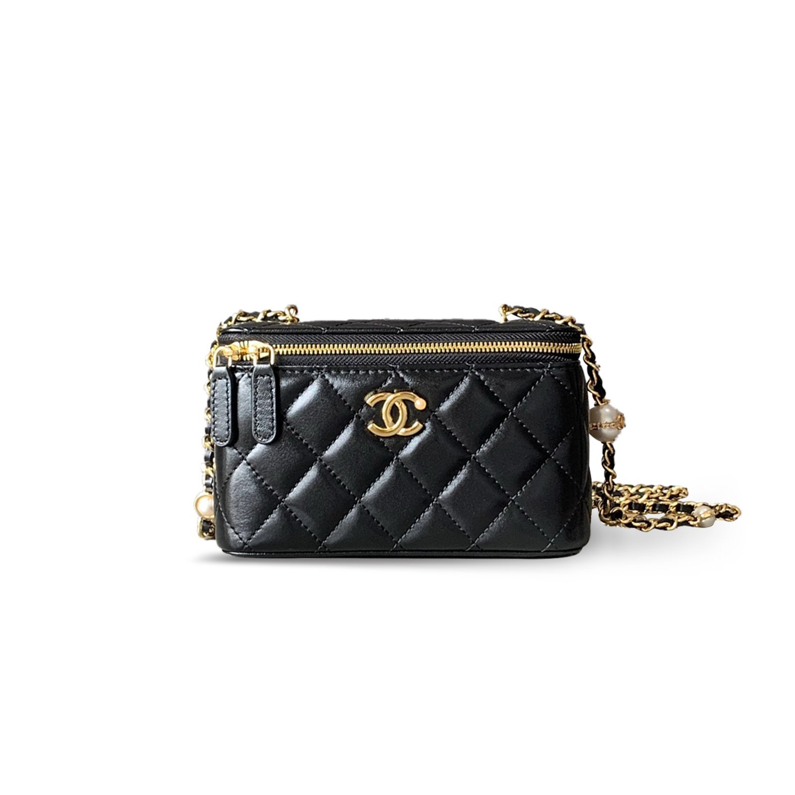 ChanelL MASTER 24K PEARL CHAIN VANITY CASE 6979421 (17*10*8cm)
