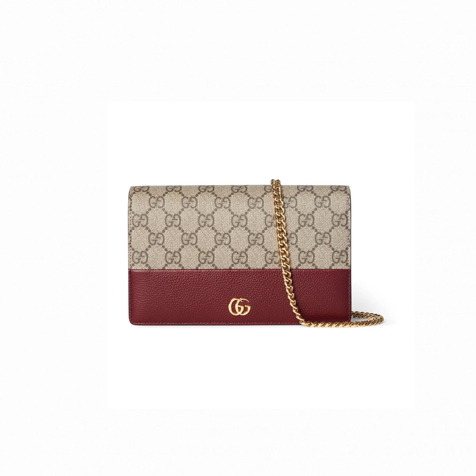 GUCCI GG MARMONT BI-COLOR WALLET ON CHAIN ?497985 (20*12.5*4cm)