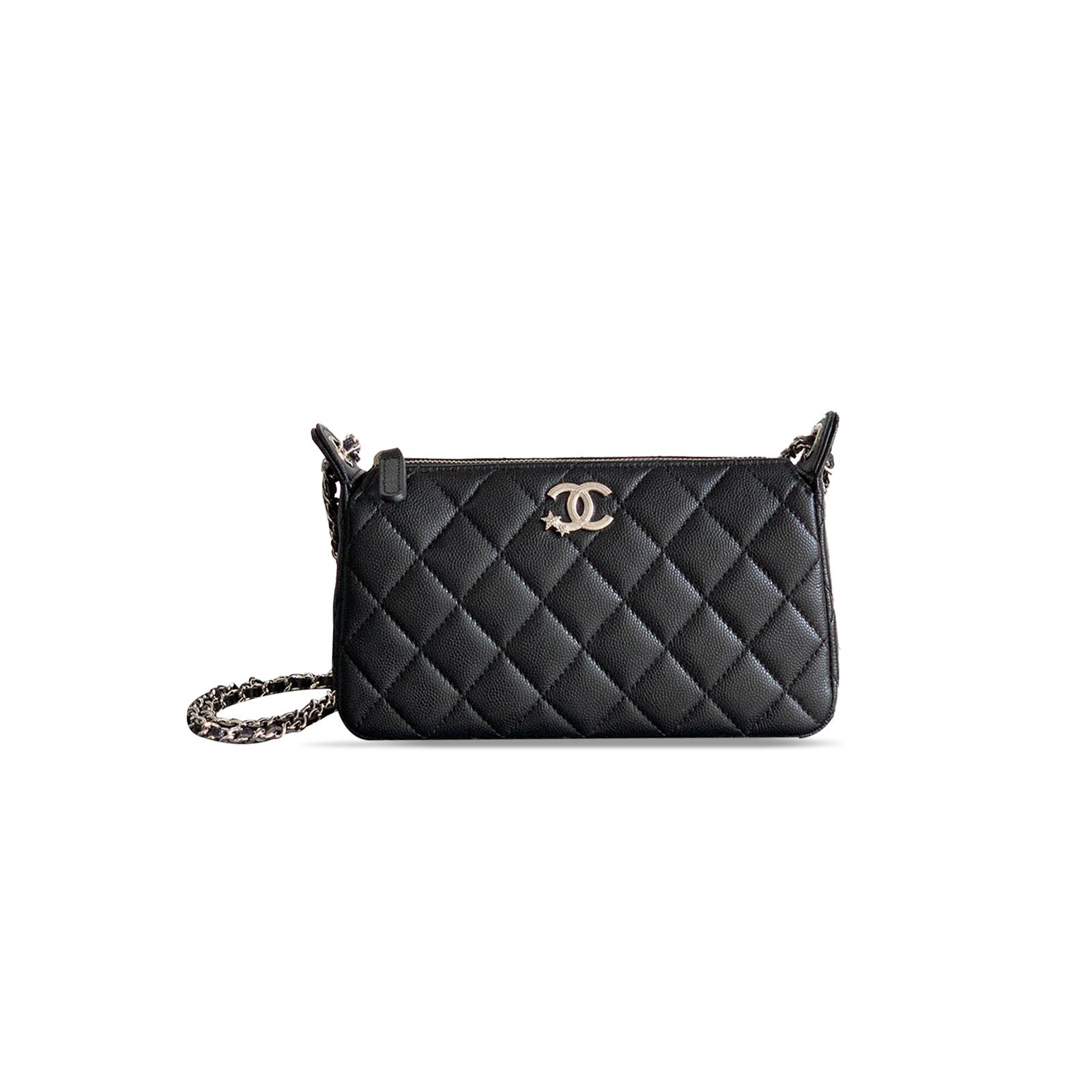 ChanelL CAVIAR 25B CLUTCH WITH CHAIN BAG IN BLACK AP4855 (21*12*5.5cm)