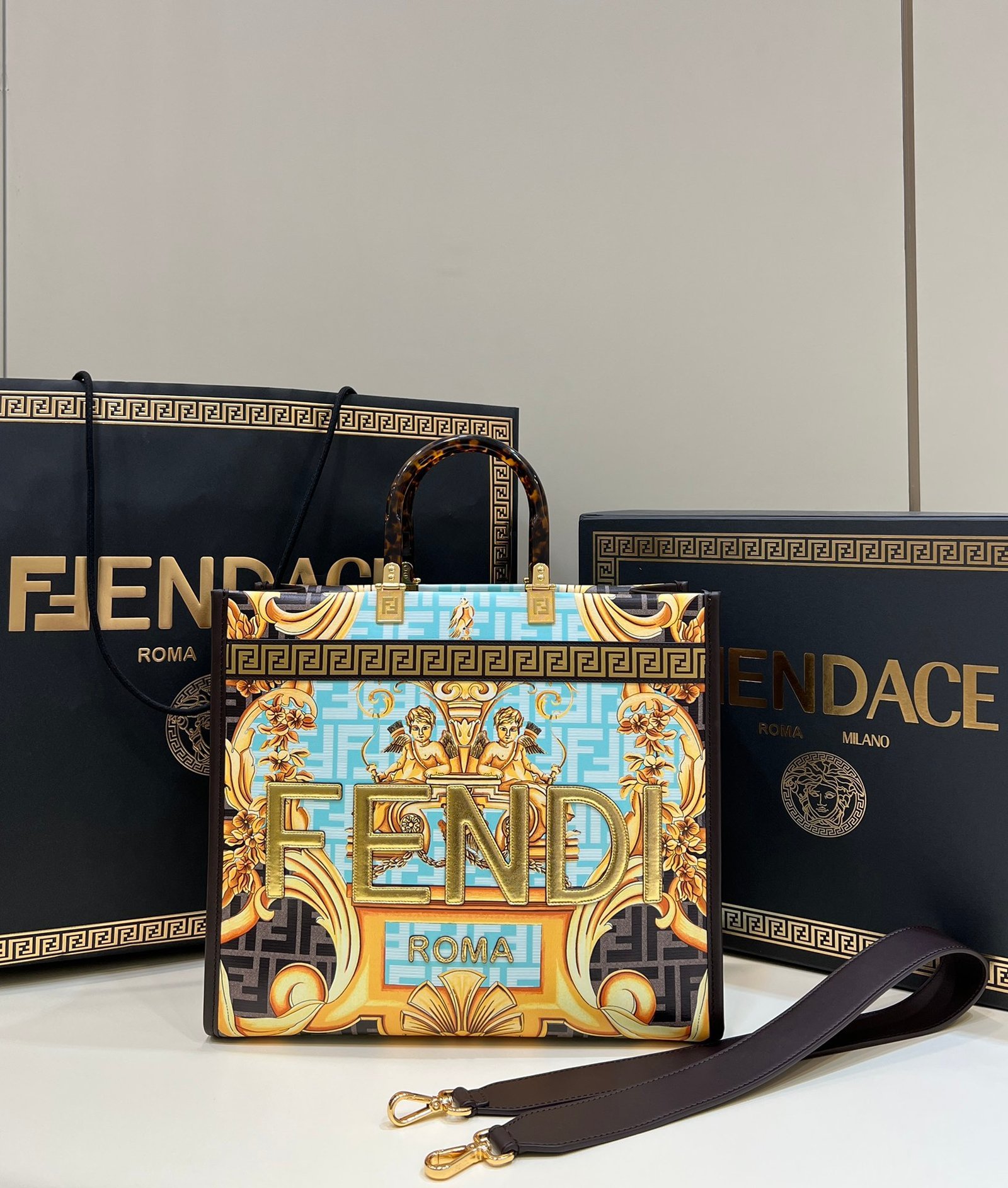 Fendi & Versace Tote-36*17*31CM