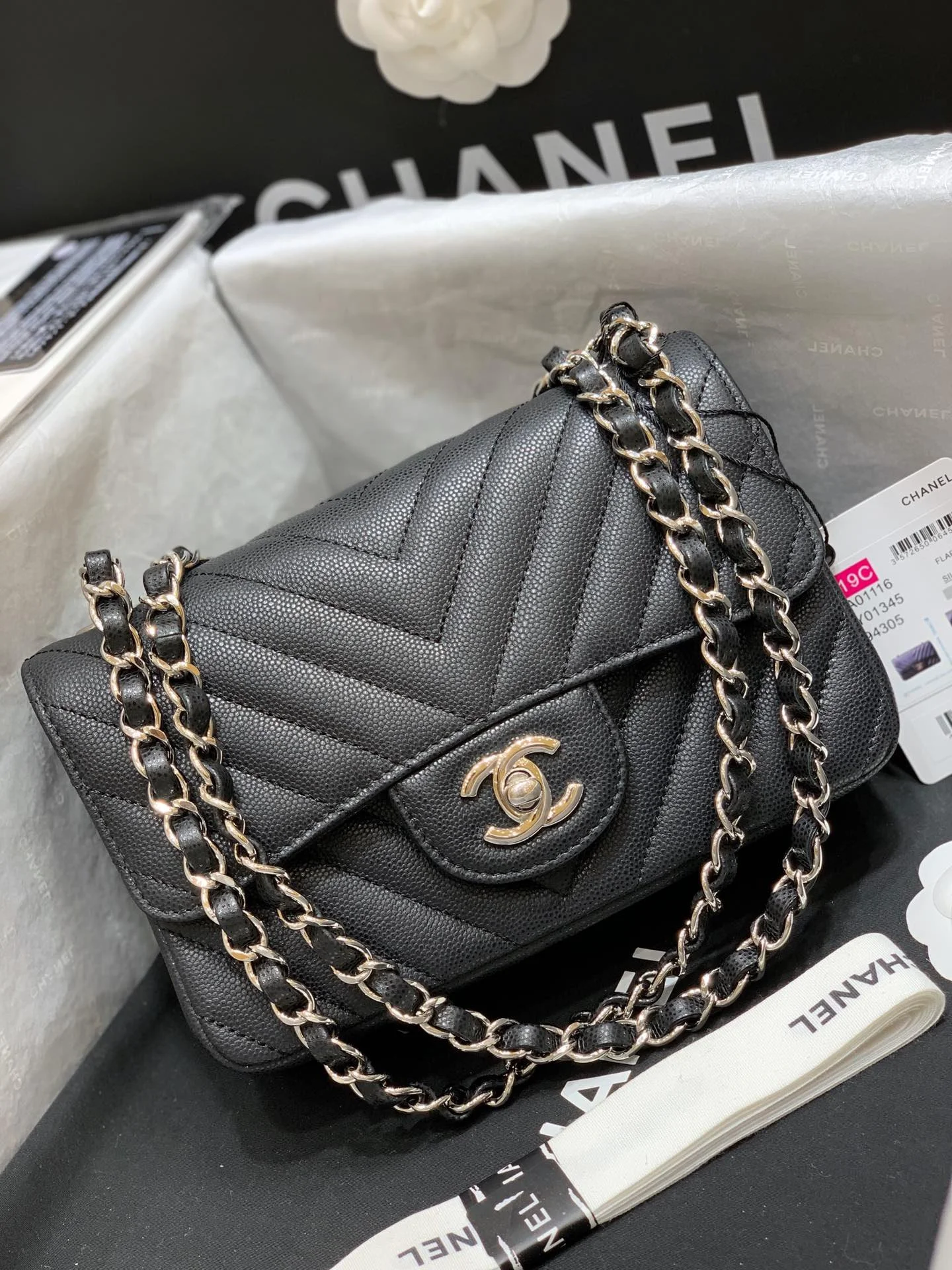Chanell Flap Bag-Caviar-Silver Hardware-20CM