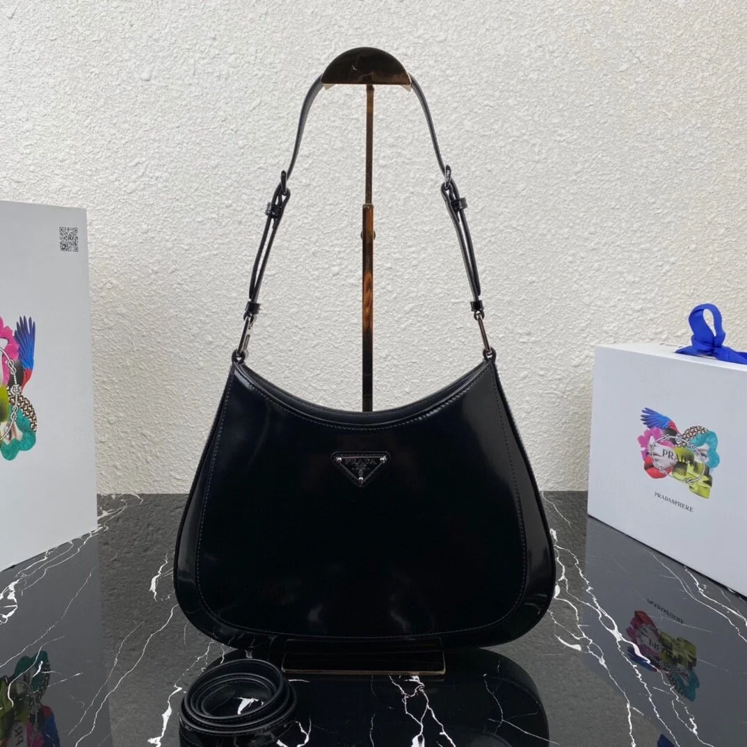 Prada Cleo Handbags-Patent Leather30X18.5X4CM