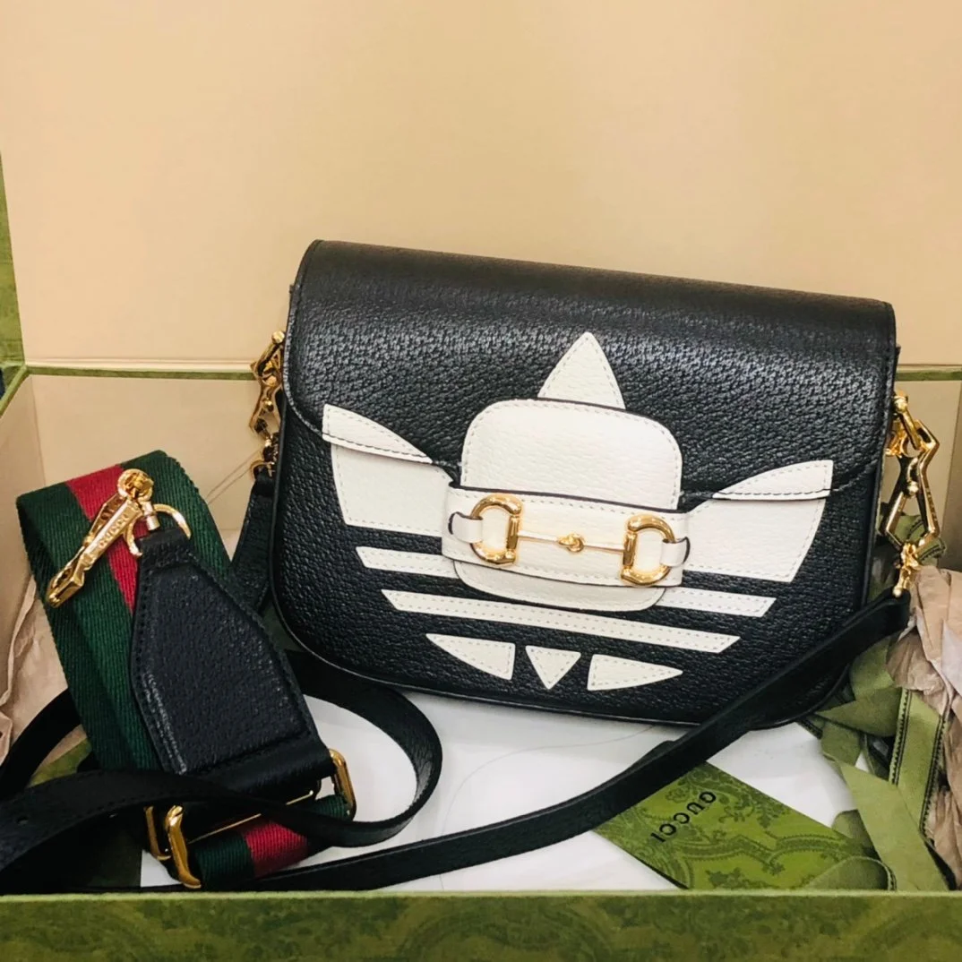 Adidasx Gucci 1955 Horsebit Shoulder Bag-20.6*14.4*5.1CM
