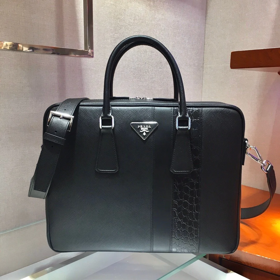 Prada Saffiano Top HandleBag-2VE011D-36*28*6.5CM