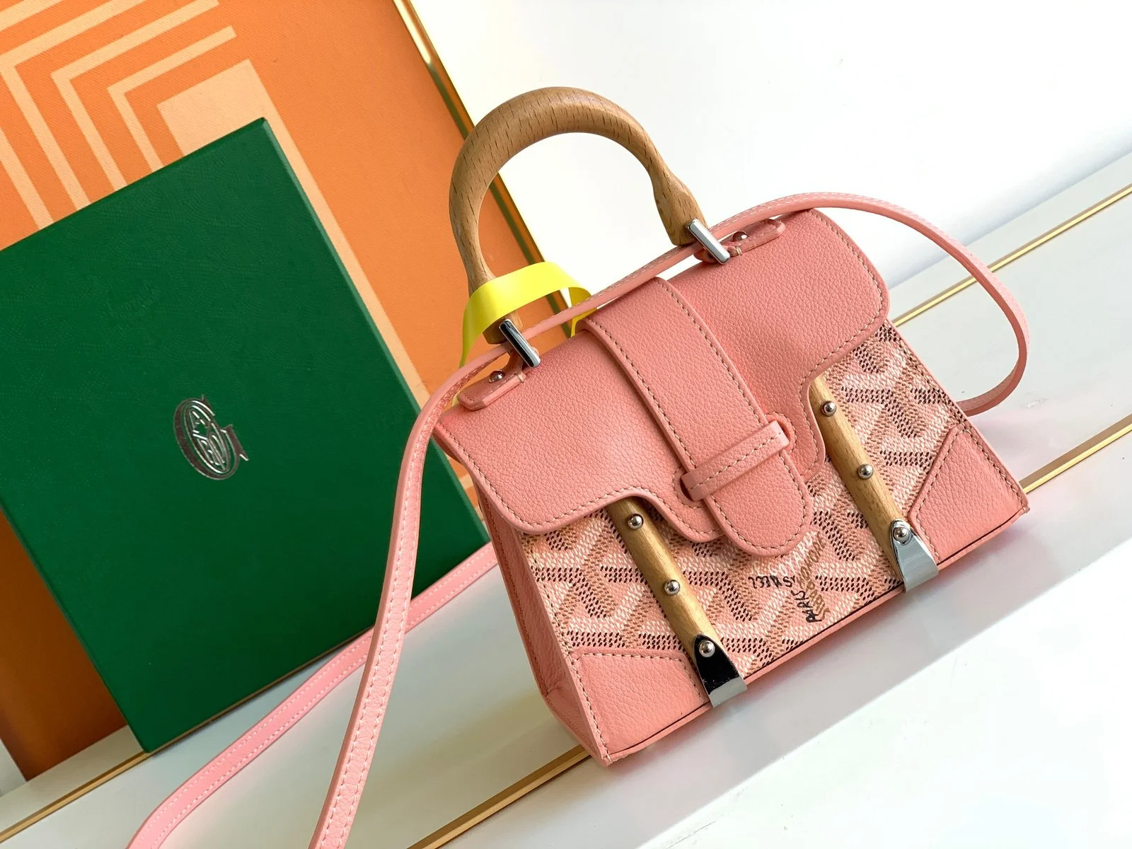 Goyard Coated Canvas and Leather Saigon Top Handle Bag-11.5x7x14.5CM