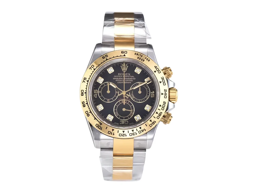 Cosmograph Daytona Two Tone Yellow Gold & Steel with Diamond Black Dial