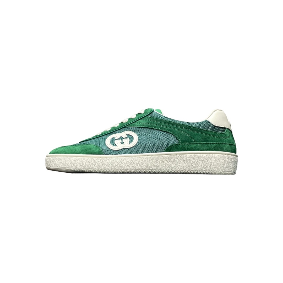 Gucci Interlocking G Sneaker in Green Suede