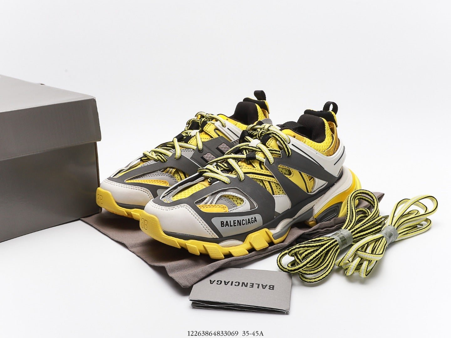 Balenciaga Track Trainer In Grey Yellow
