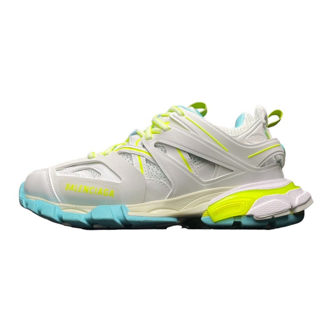 Balenciaga Track Trainer in White Neon Yellow