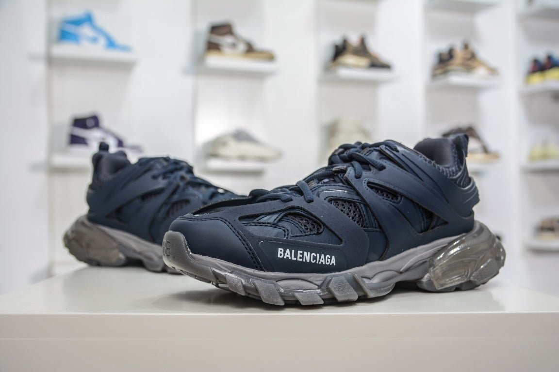 Balenciaga Track Clear Sole Sneaker in Dark Navy