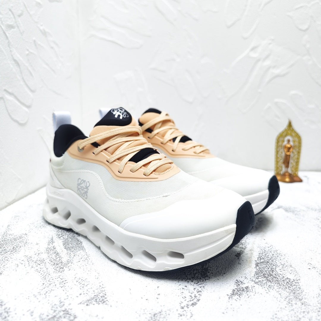 CLOUDTILT 2.0 SNEAKER PALE GRAY MIX PALE ORANGE CALFSKIN AND BREATHABLE MESH