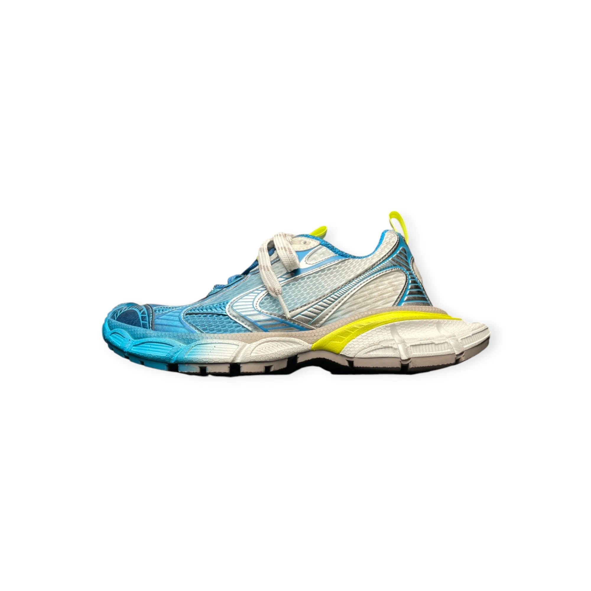 Balenciaga 3XL Toe Spray Sneaker in White Blue Yellow