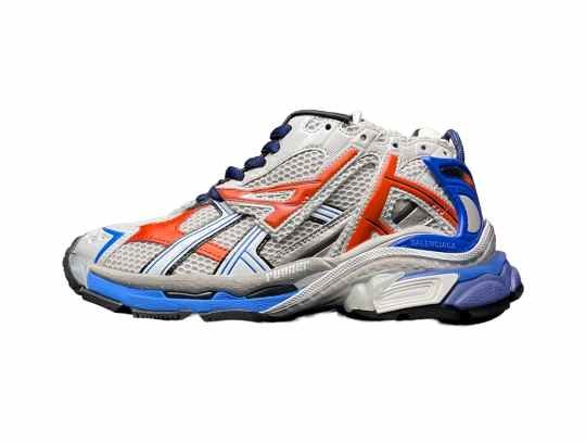 Balenciaga Runner Trainer In Silver Blue Red