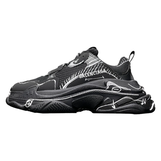 Balenciaga Triple S Sketch Sneaker in Black