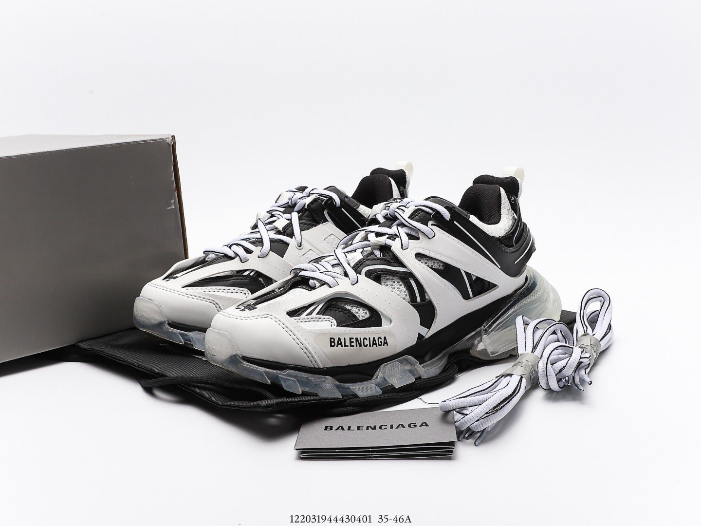 Balenciaga Track Clear Sole Trainer White Black
