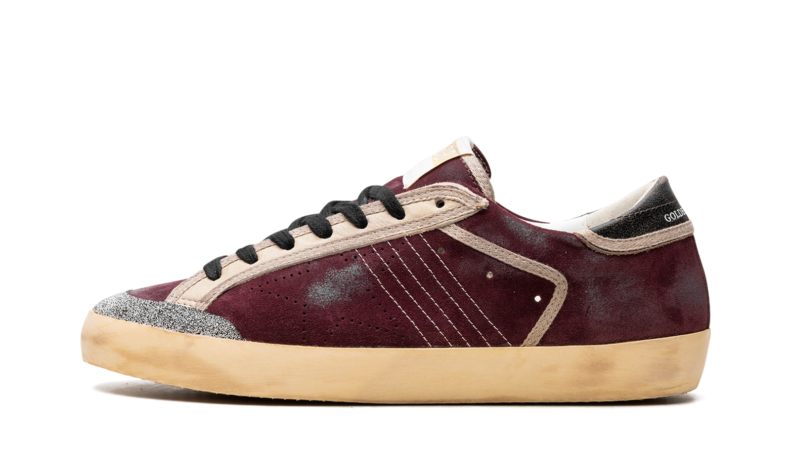 SUPER-STAR PENSTAR SUEDE UPPER CRYSTAL PENSTAR SKATE STAR VINTAGE LEATHER HEEL SIGNATURE FOXING "WINE RED BLACK"