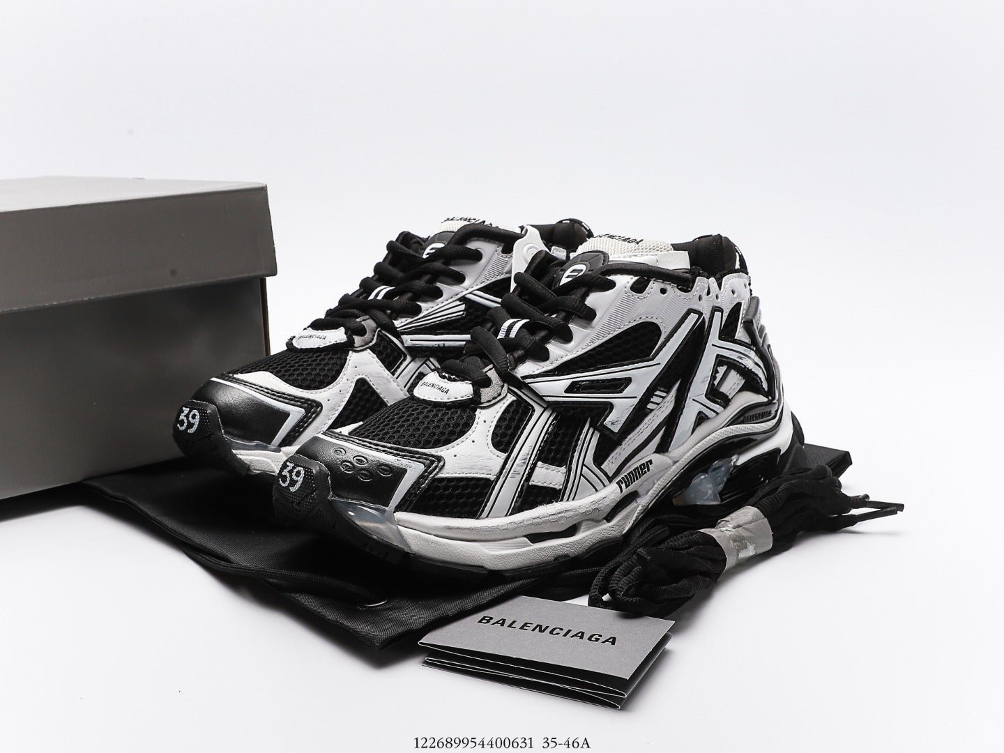 Balenciaga Runner Trainer in White Black