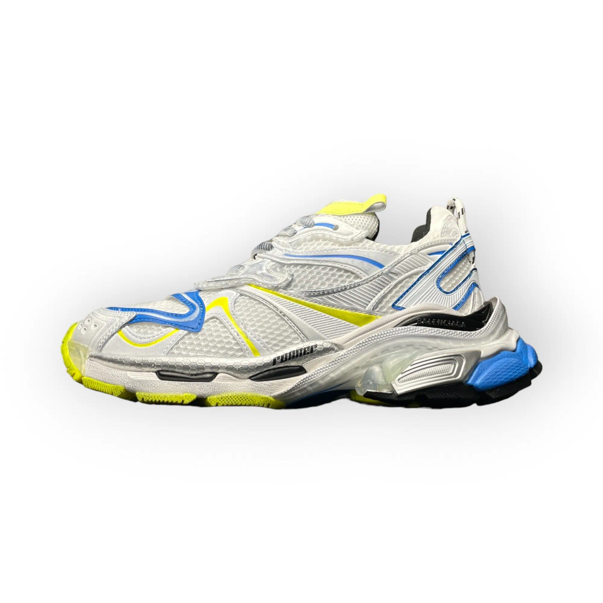 Balenciaga Runner 2.0 Sneaker In White Yellow Blue