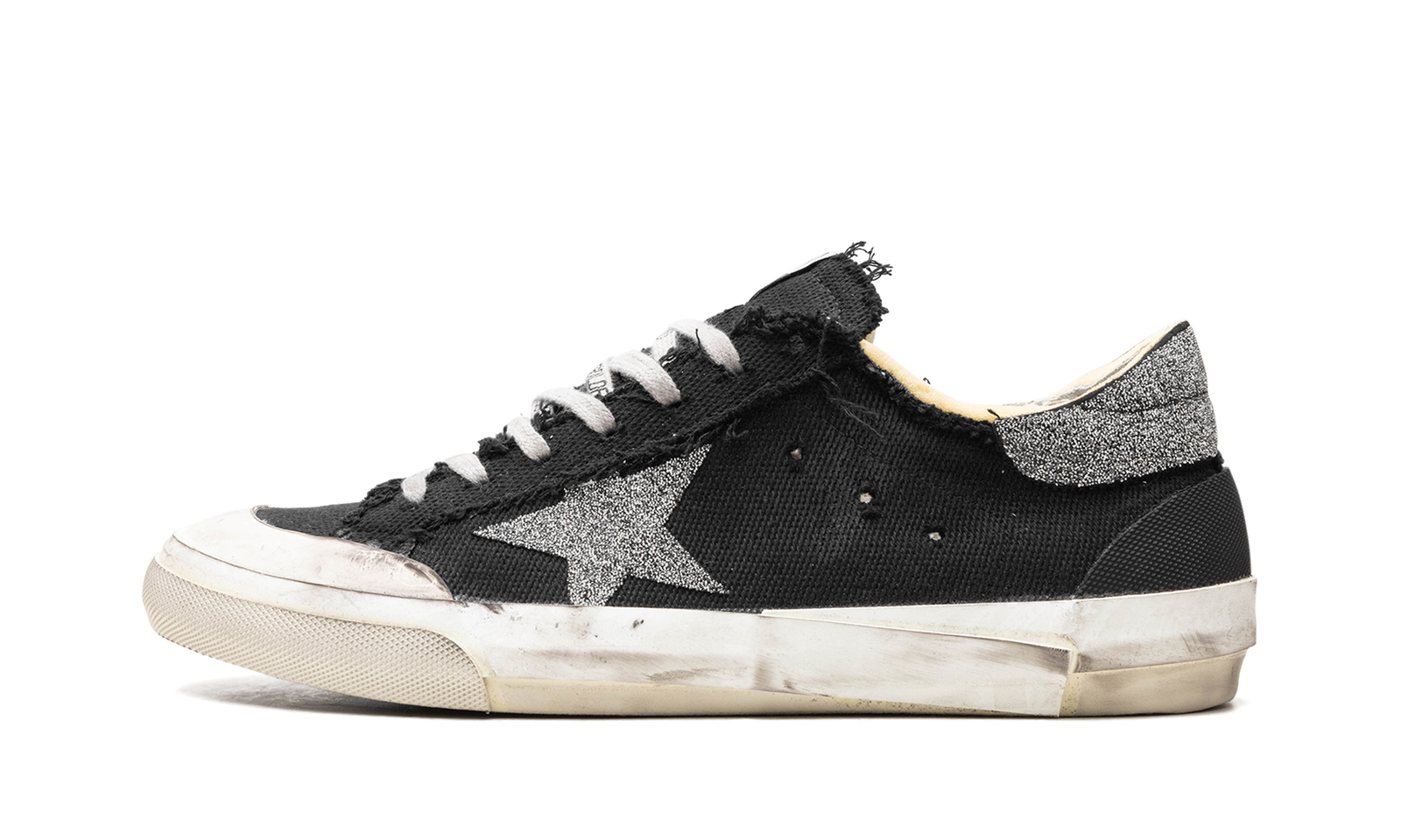 SUPER-STAR PENSTAR CANVAS UPPER CRYSTAL STAR AND HEEL MULTIFOXING "BLACK CRYSTAL"