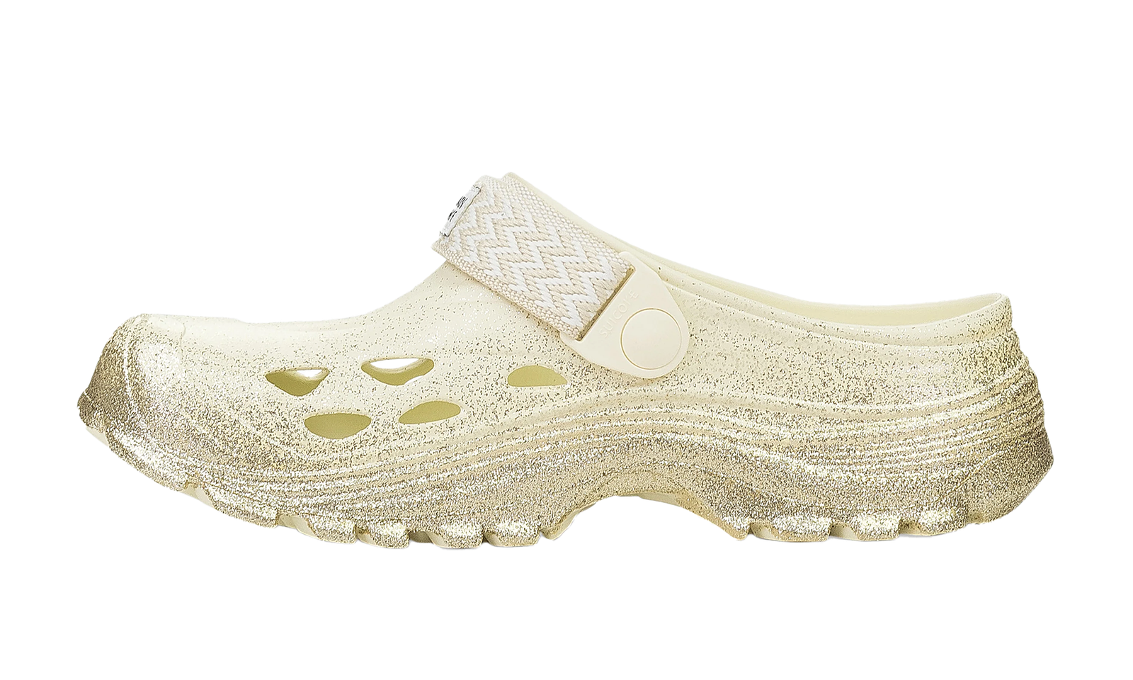 GOLD/BEIGE MOK LACETS CURB SUICOKE SLIDES "Gold / Beige"