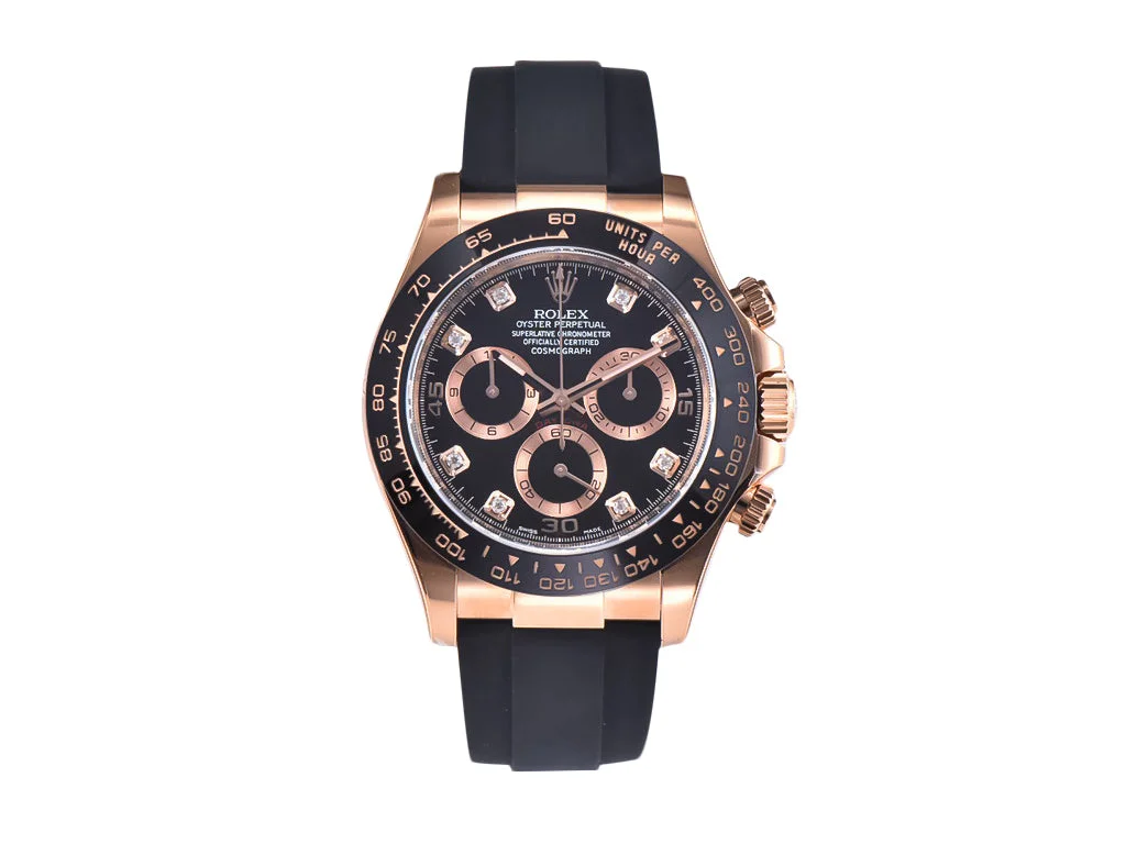 Cosmograph Daytona Rose Gold Oysterflex with Black Dial