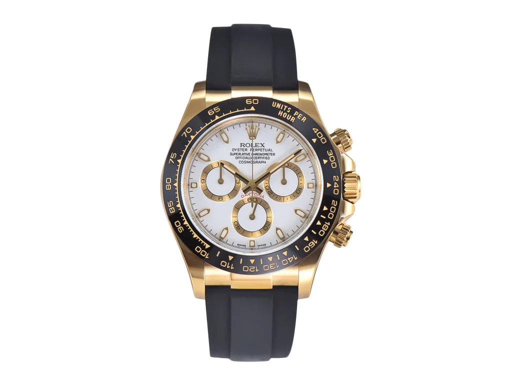 Cosmograph Daytona Yellow Gold Oysterflex White Dial