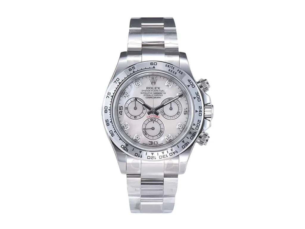 Cosmograph Daytona White Gold White Mother of Pearl Dial