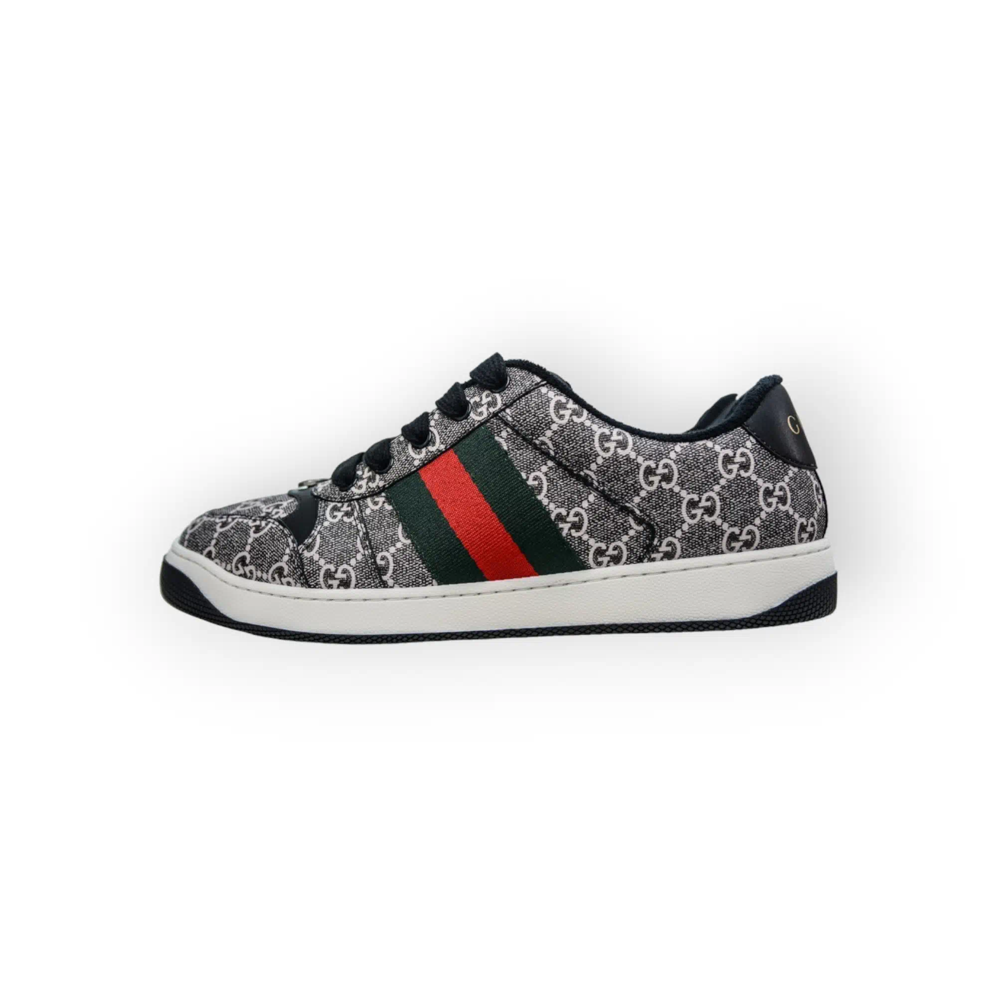Gucci Screener Sneaker Black and Grey GG Supreme Canvas