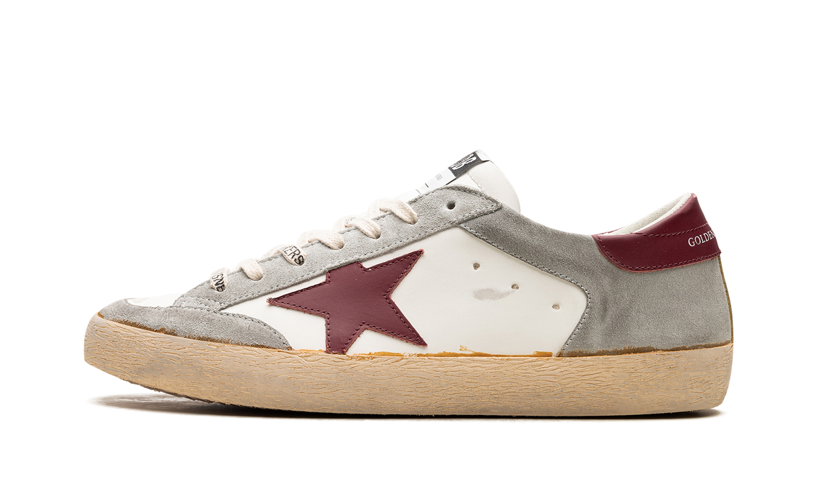 SUPER-STAR PENSTAR LEATHER AND SUEDE UPPER LEATHER STAR AND HEEL "WHITE ICE BORDEAUX"