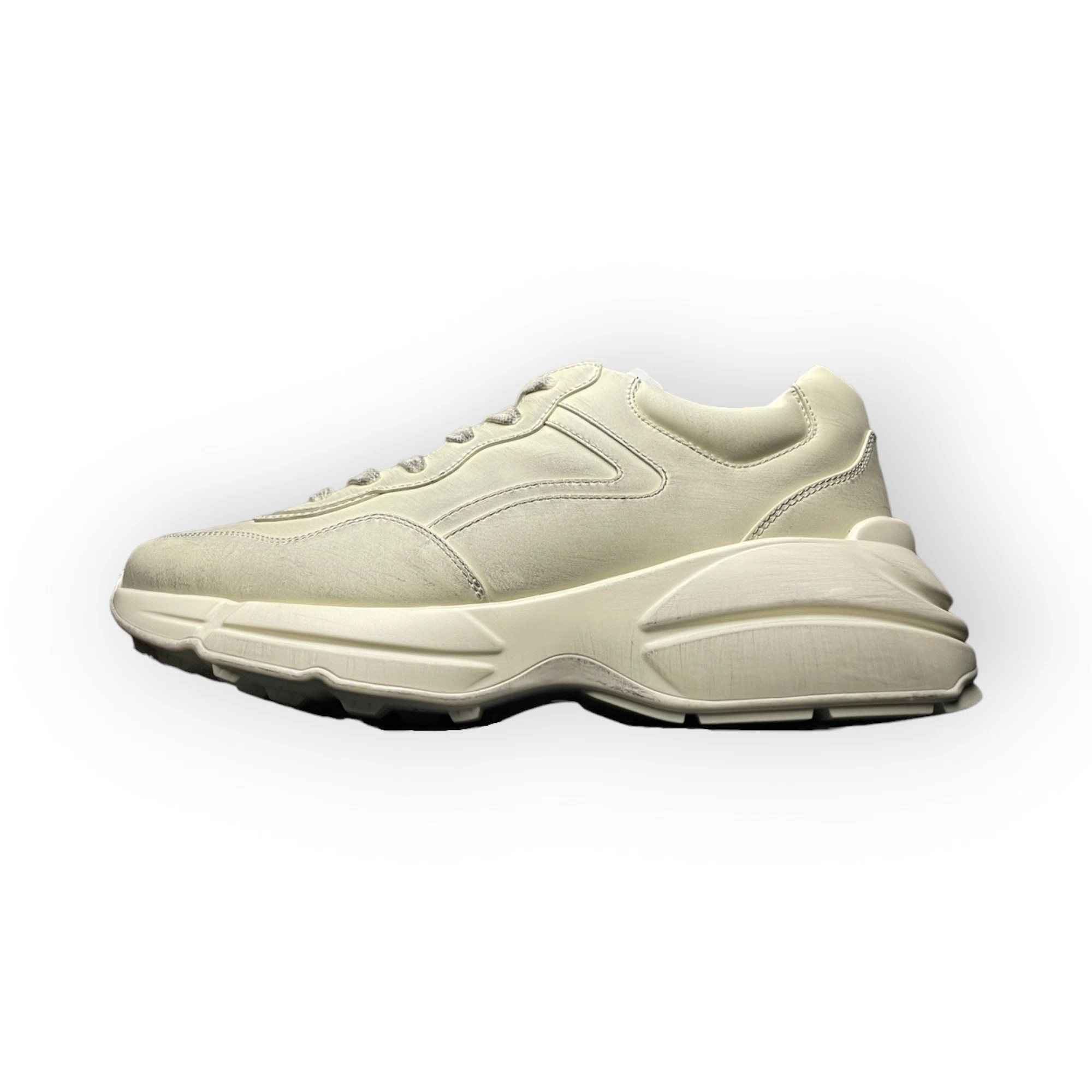Gucci Rhython Distressed Leather Sneaker Ivory