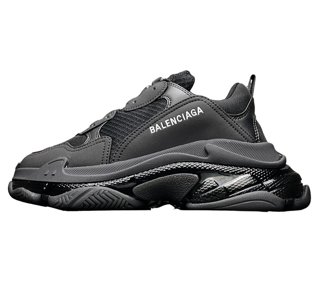 Balenciaga Triple S Clear Sole Sneaker In Black