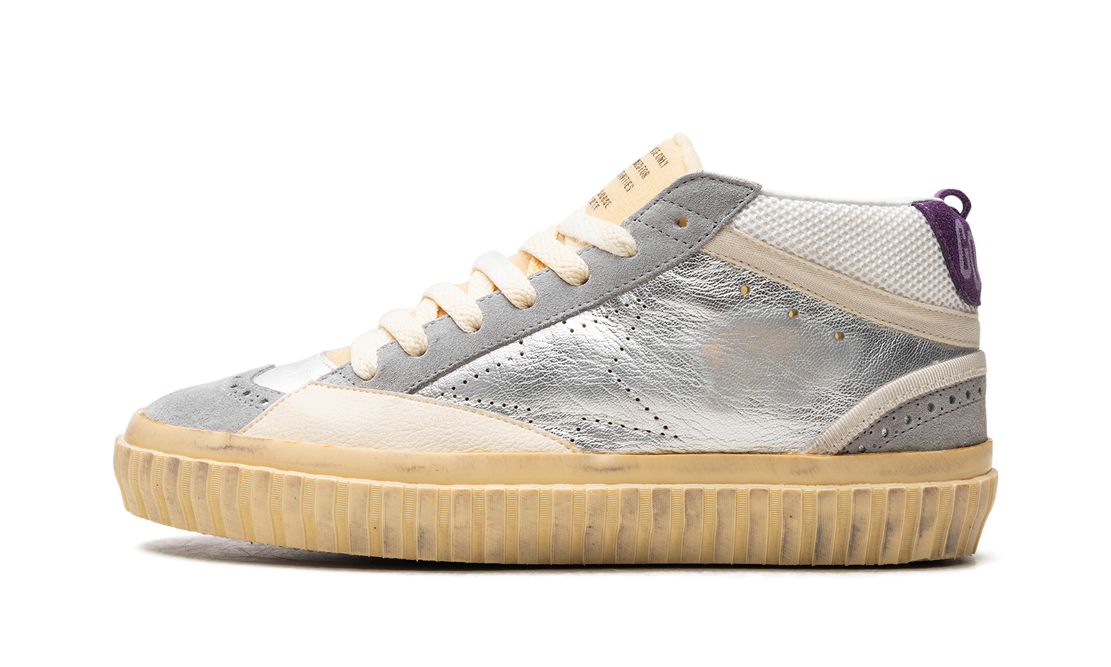 MID STAR LAMINATED AND NET UPPER SUEDE TOE AND SPUR SKATE STAR "SILVER SILVER SCONCE PURPLE"