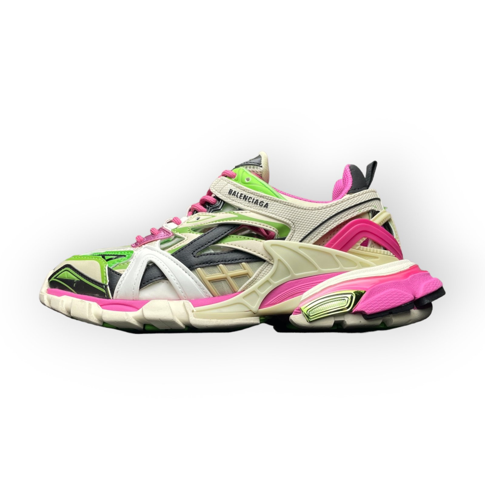 Balenciaga Track 2.0 Trainer in Pink Green