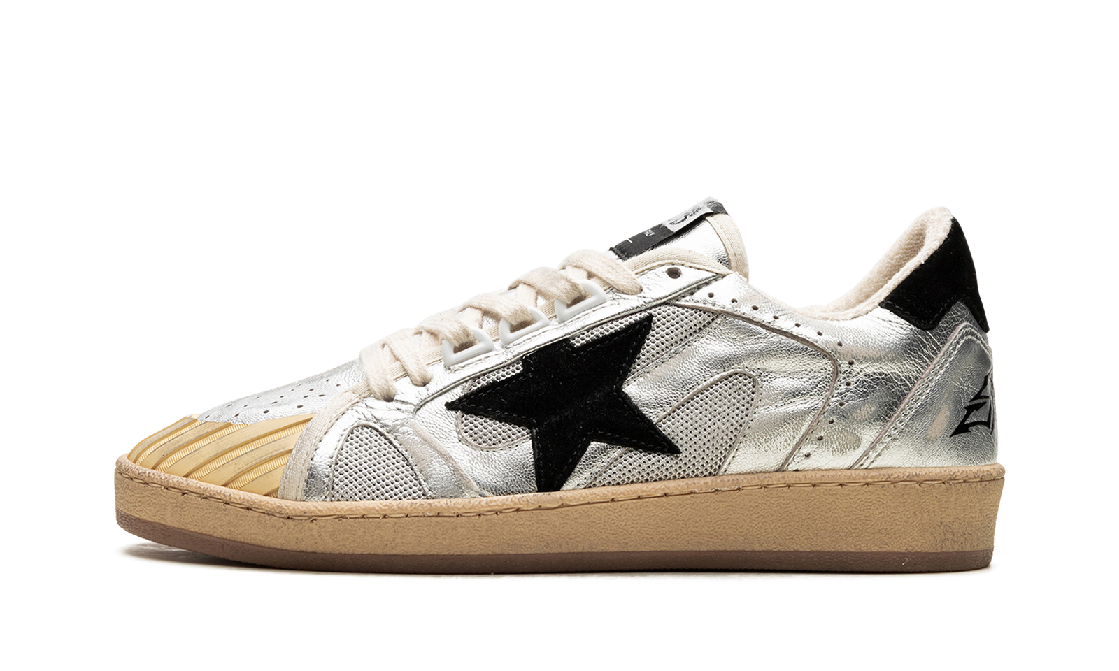BALL STAR DOUBLE QUARTER WITH WAVES LAMINATED AND NET UPPER SUEDE STAR AND HEEL "SILVER BLACK"