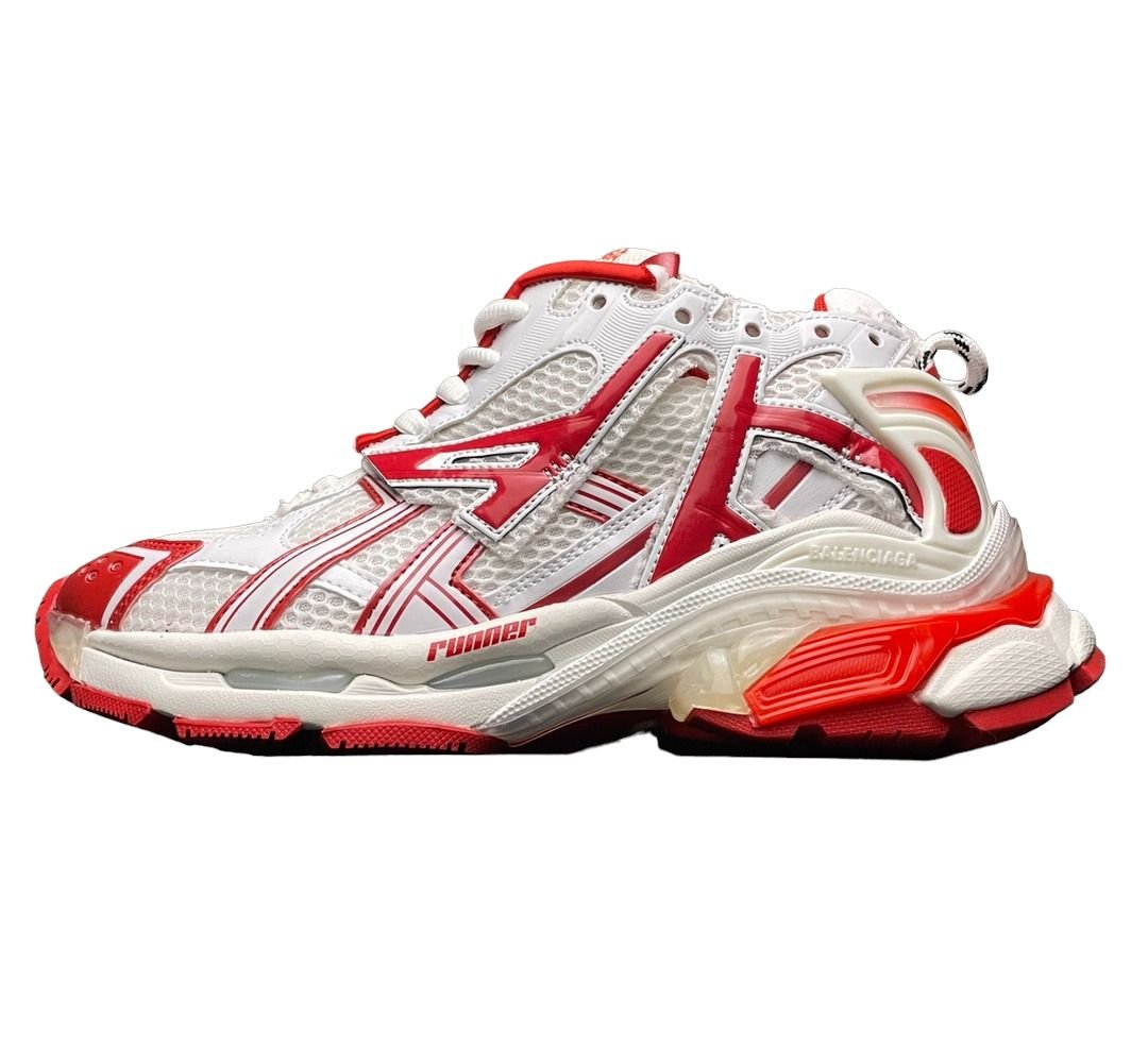 Balenciaga Runner Trainer in White Red